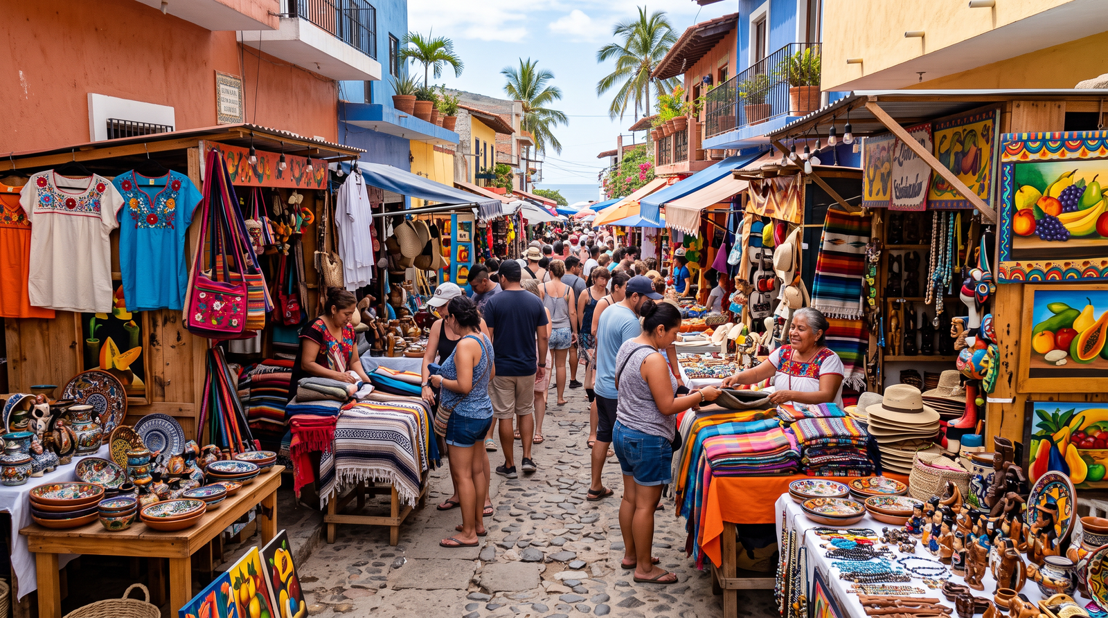 Calle del centro de Puerto Vallarta con oficinas y comercios